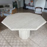 Octagonal travertine table