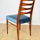 Danish vintage chairs blue turquoise vintage - set of 4 - great set