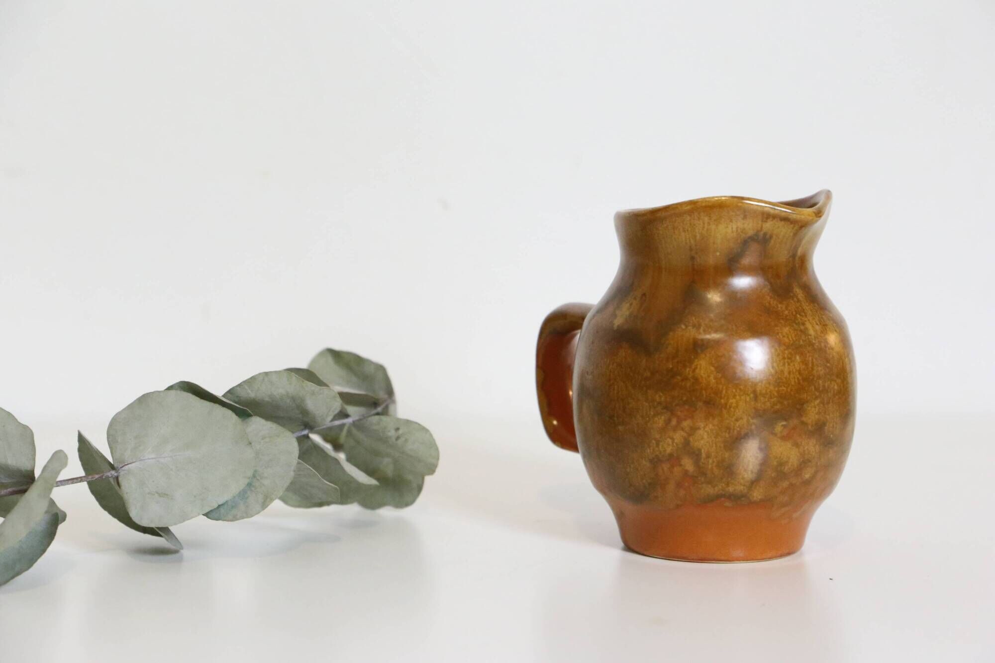 Stoneware milk pot, Henriot Quimper, made in France, vintage