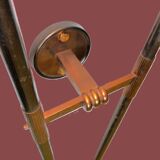 Double wall light in brass and opaline glass, 1960