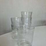 Set de 6 verres gobelets de verre pressé ondulations 1960 France