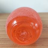 Pair of Murano vases by Seguso - Vintage Corroso glass in orange.