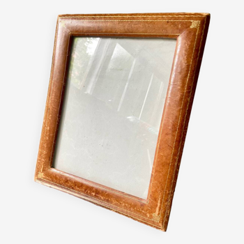Antique  leather  with gilding frame measurements 31 cm x 25 cm
