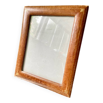 Antique  leather  with gilding frame measurements 31 cm x 25 cm