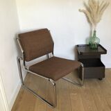 Vintage 60/70s chrome and fabric chair