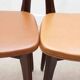 Bistro chair in fawn leatherette and dark oak
