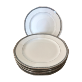 8 flat plates porcelain Art Deco Marc Larcheveque