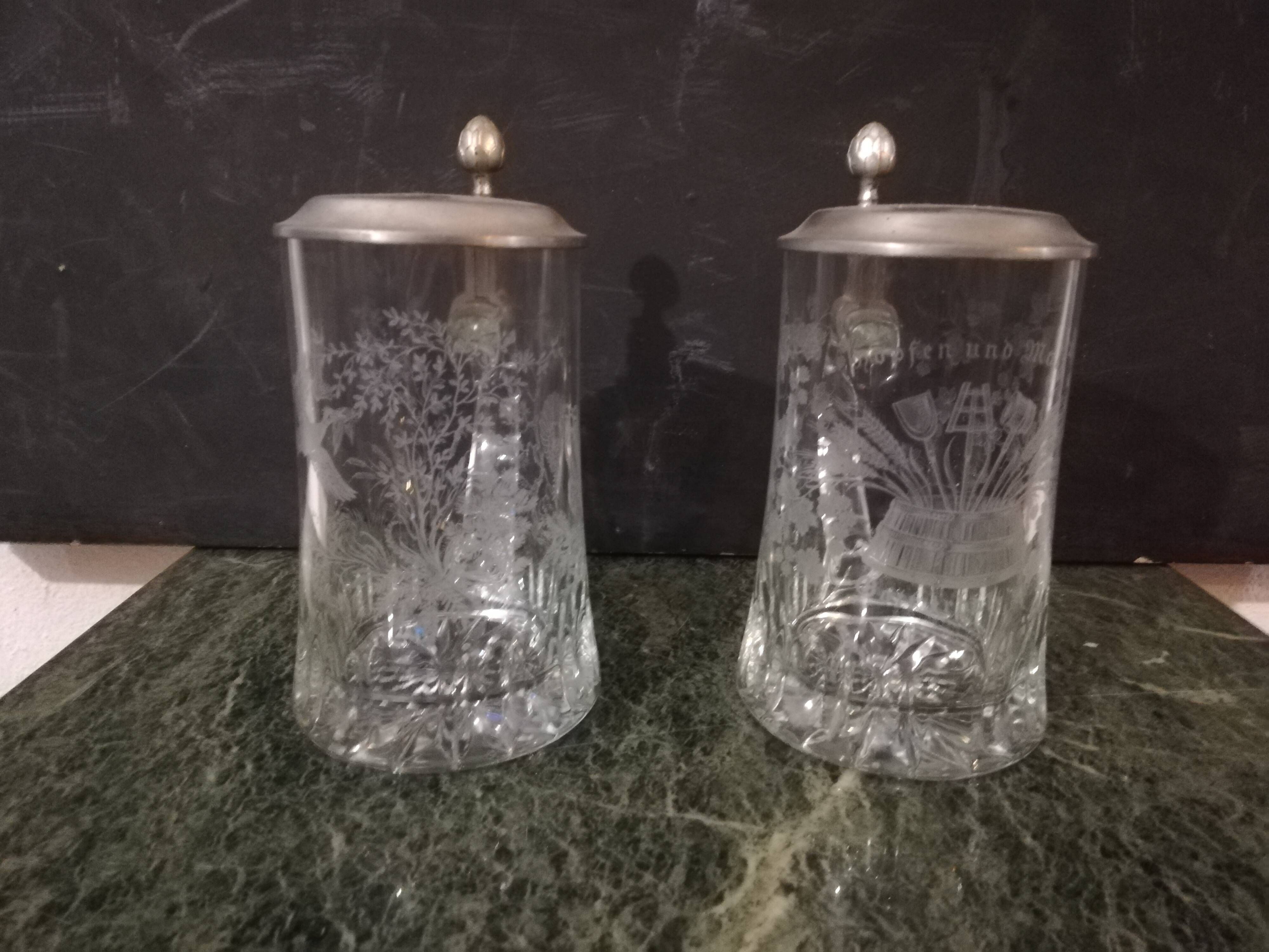 Pair of vintage German beer mugs