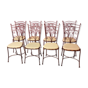8 chaises fer forgé