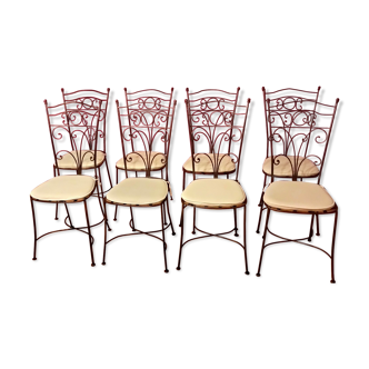 8 wrought iron chairs