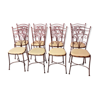 8 chaises fer forgé