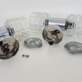 Pair of double wall sconces Space Age. Chrome metal 70.