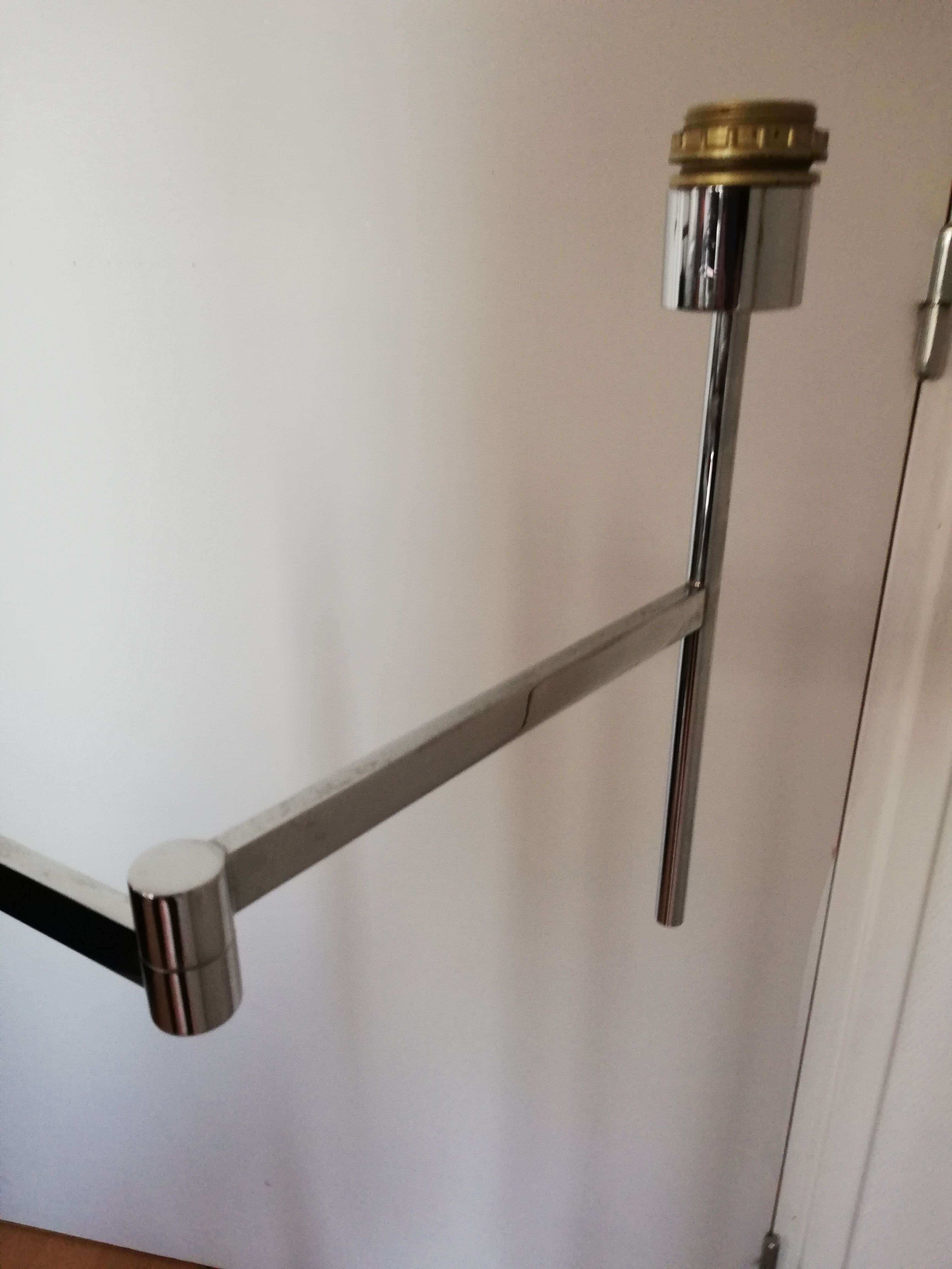 Lampadaire liseuse métal chromé pied tulipe 2 bras articulés