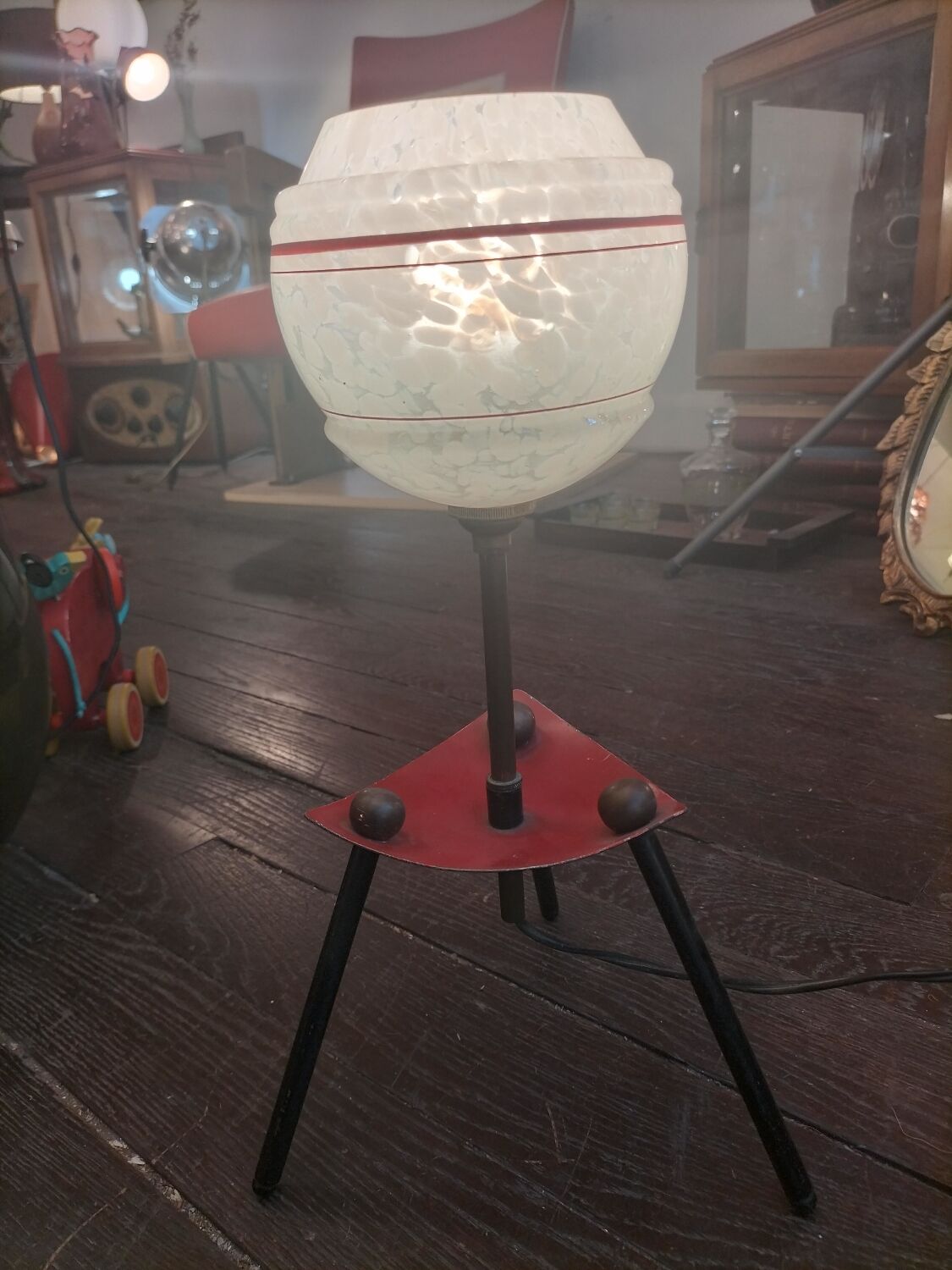 1960s lamp with opaline
