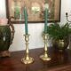 Pair of brass candle holders