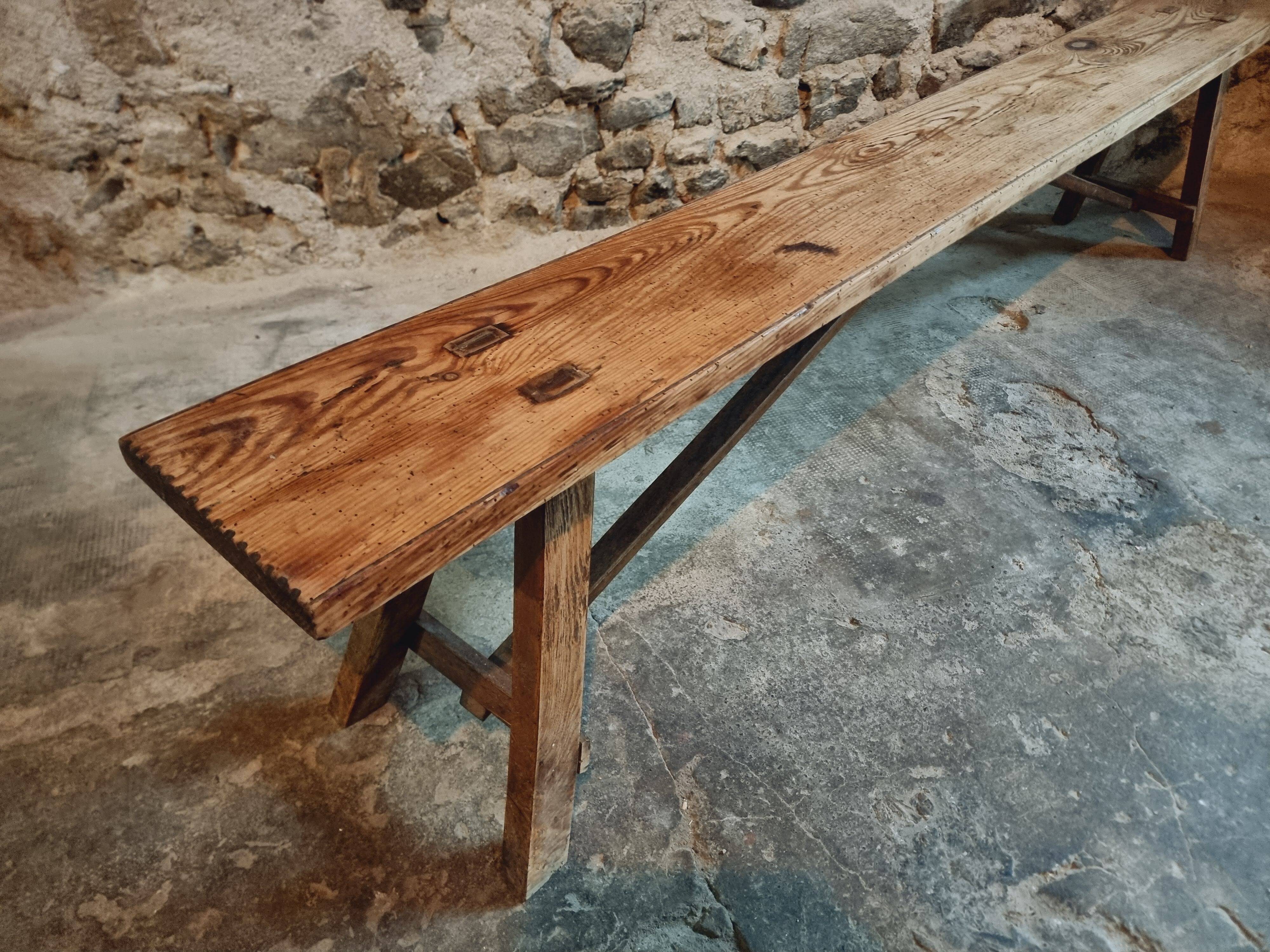 Banc Ancien Rustique en Bois | Style Ferme & Campagne