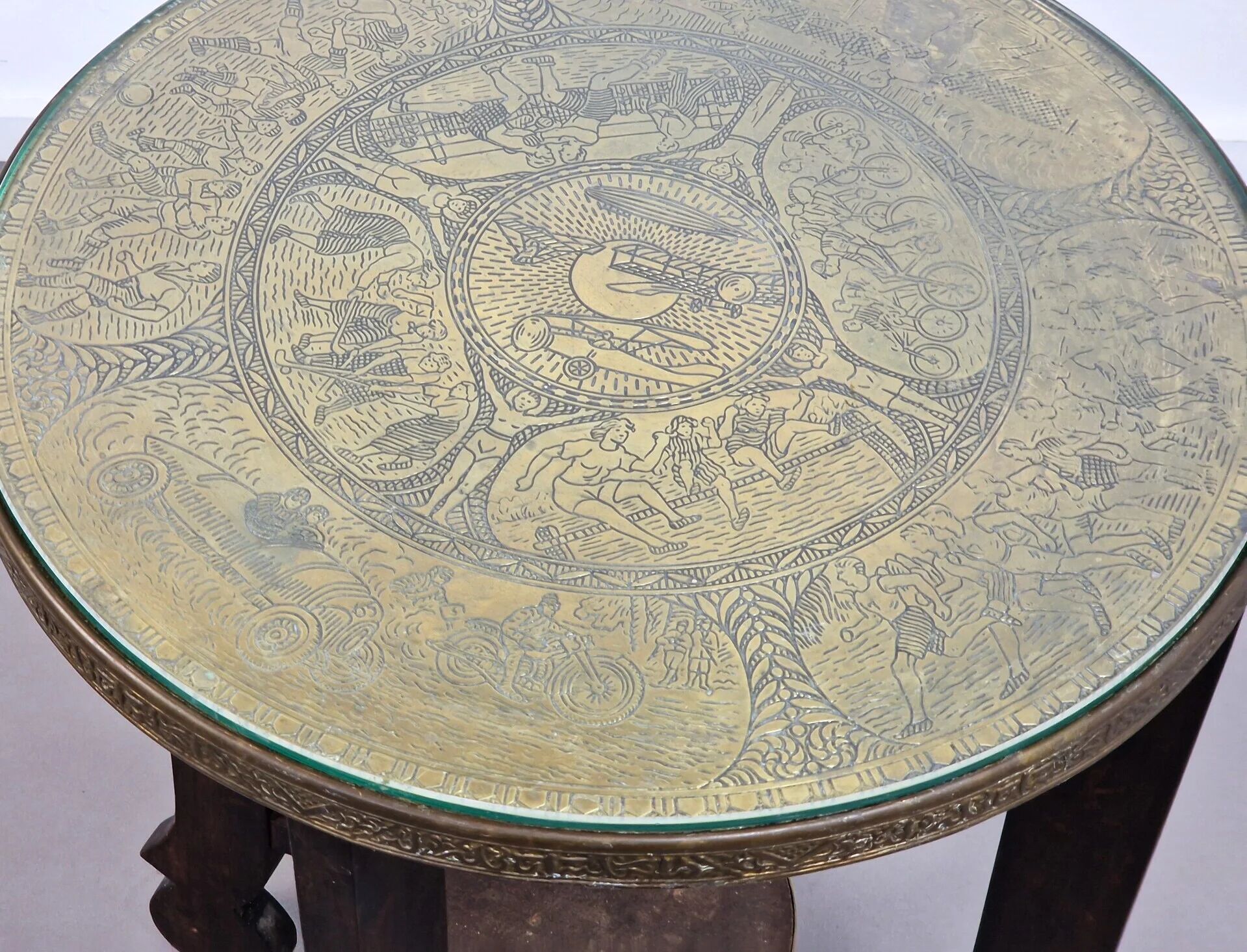 Amsterdam School Art Deco occasional table with copper top