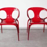 Pair of ava chairs by song wen zhong for roche bobois, 20th century.
