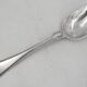 Serving spoon, silver, 18th century, straight thread pattern.
