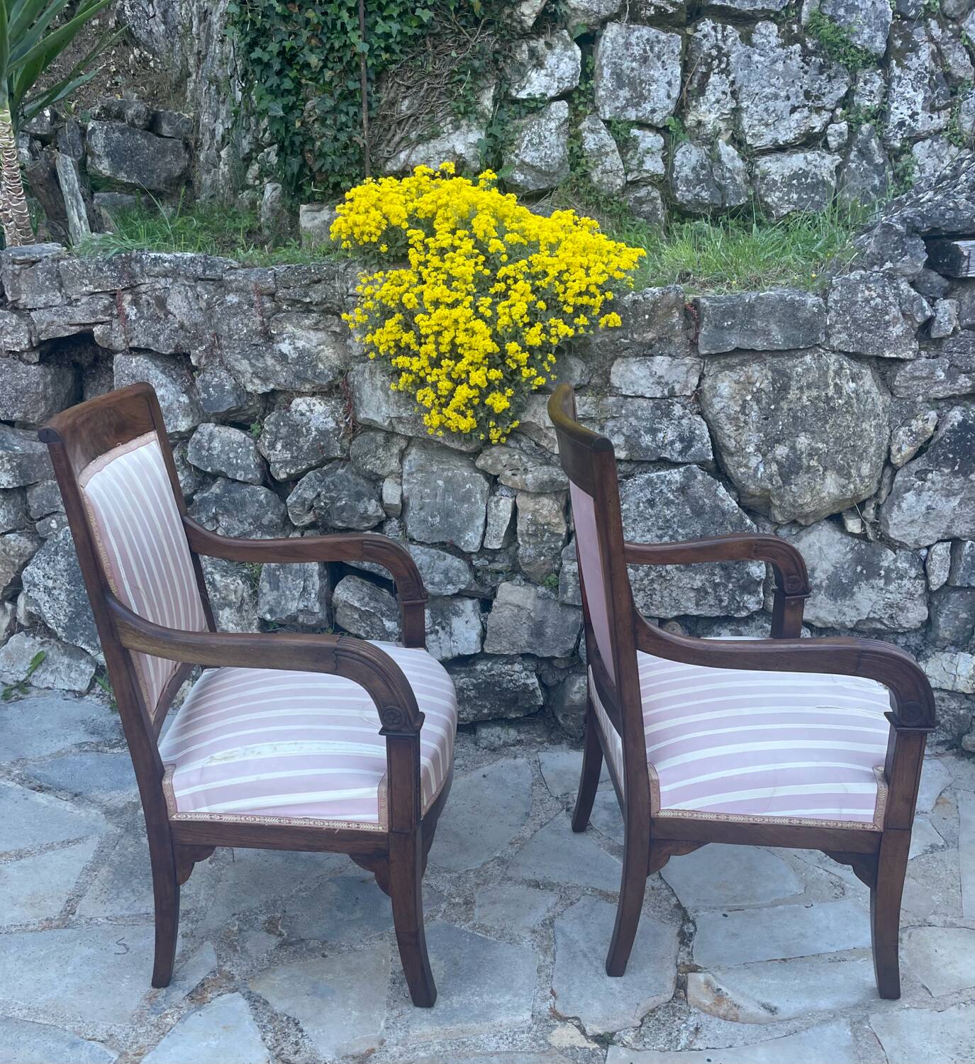 Pair of French mahogany armchairs from the Restoration period