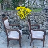 Pair of French mahogany armchairs from the Restoration period