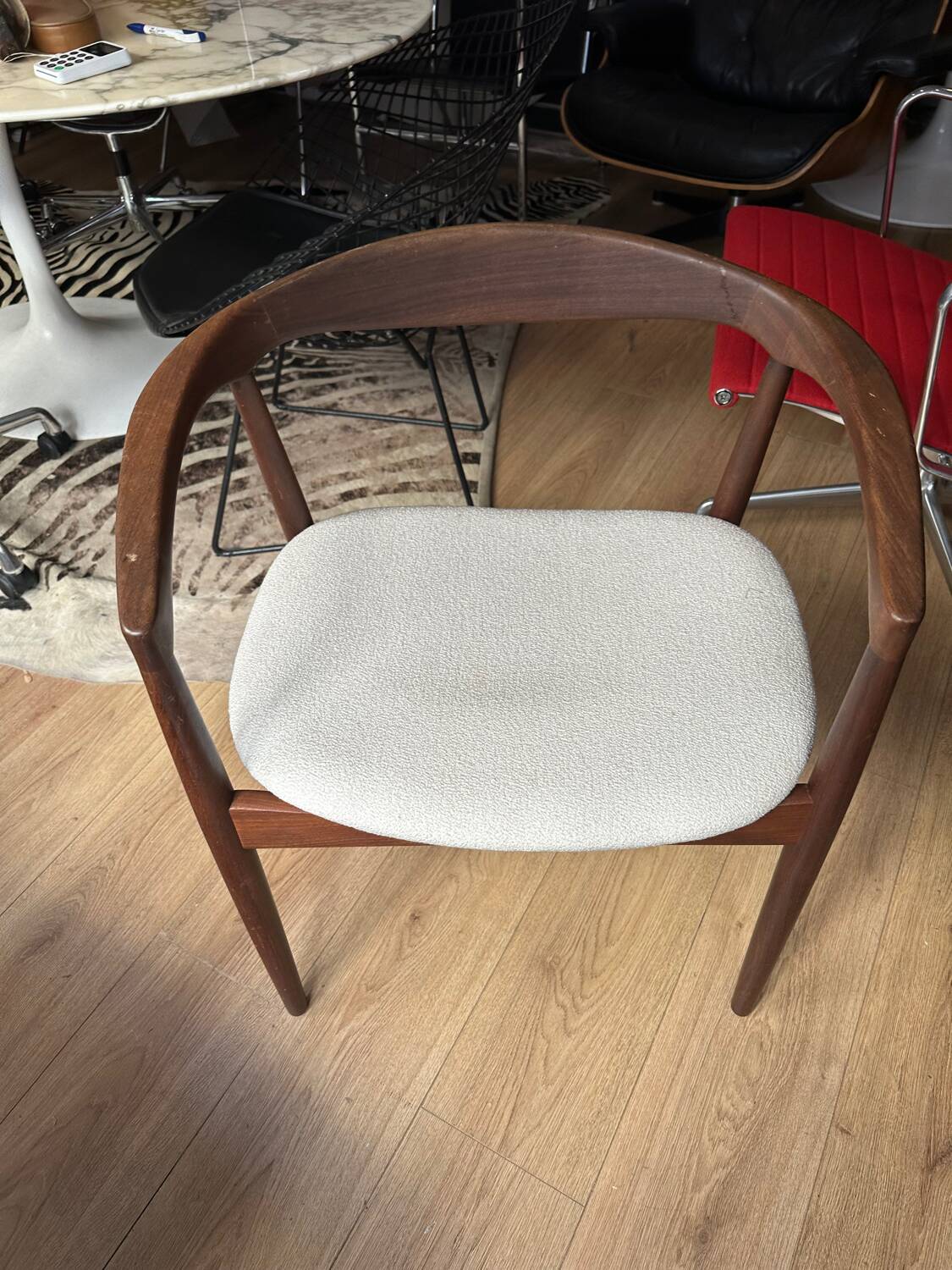 Kai Kristiansen Troja armchair in teak circa 1960.