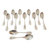 Christofle - Set of 12 Versailles model table spoons in silver-plated metal