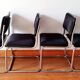 Série de 4 chaises B32 Marcel Breuer en velours côtelé noir