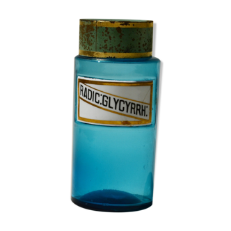Late nineteenth century blue apothecary bottle