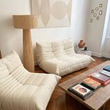 Togo Ligne Roset armchair by Michel Ducaroy in ecru bouclette