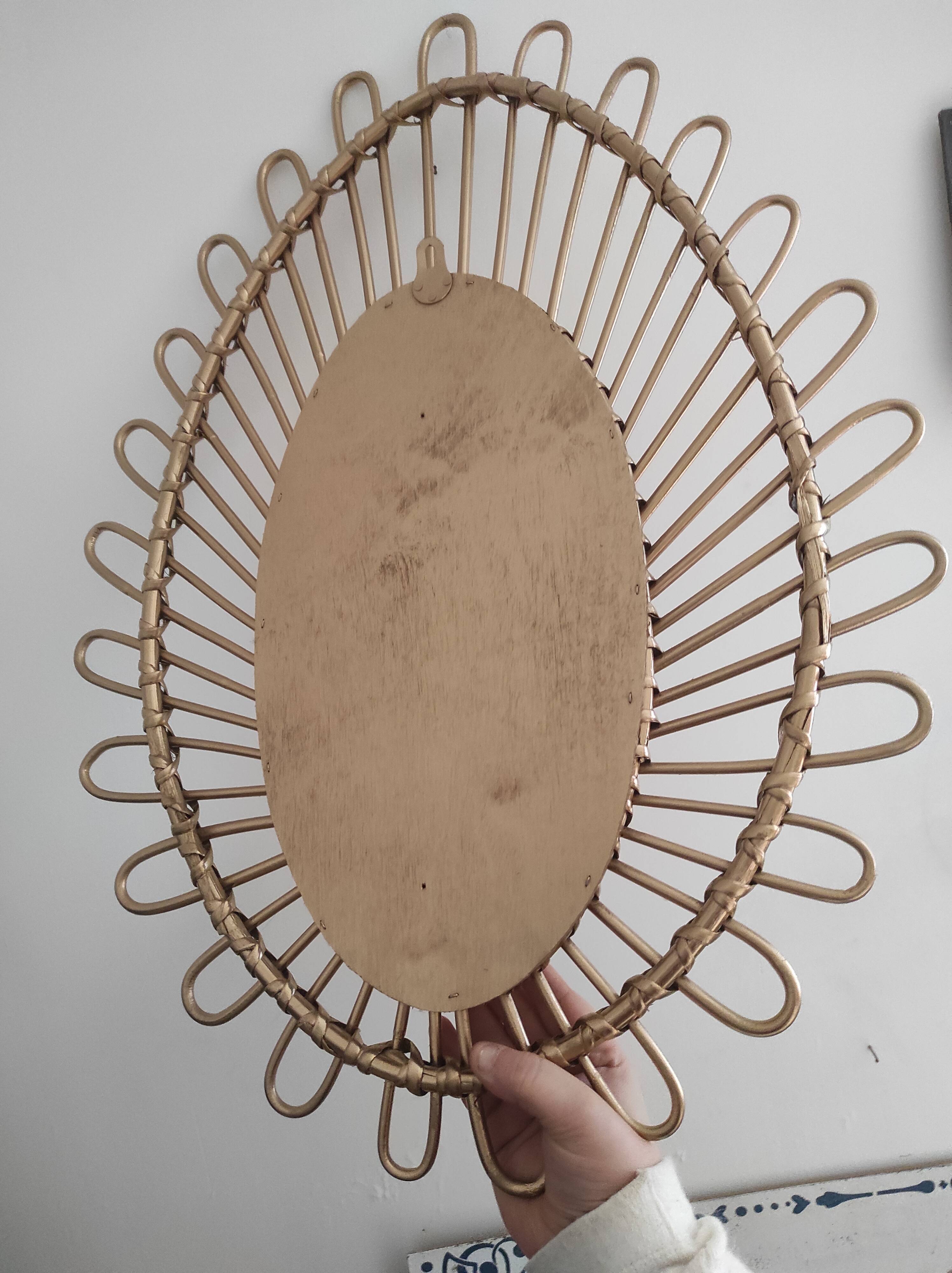 Rattan sun mirror