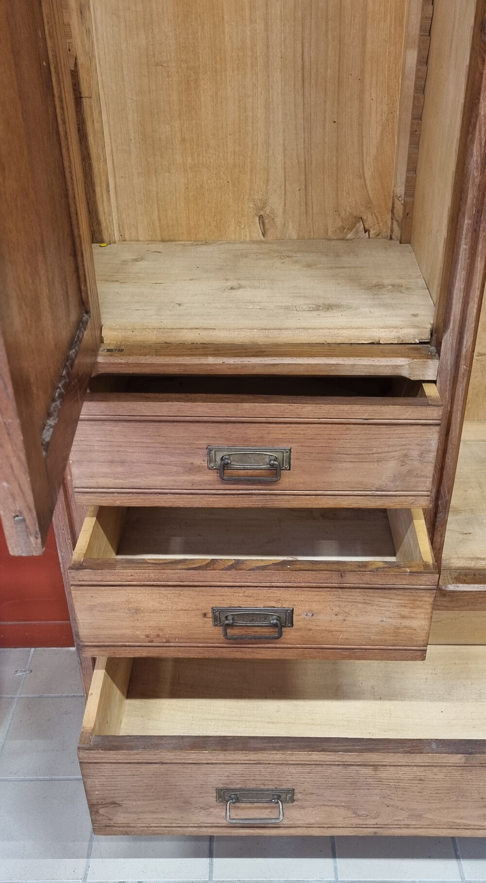 Parisian wooden wardrobe, 3 in 1, vintage 60s