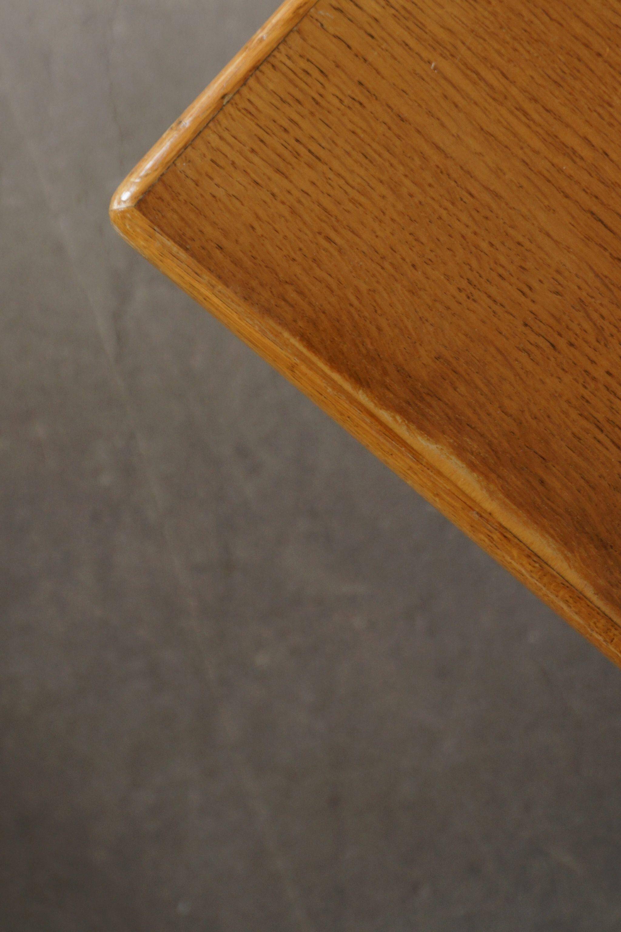 Mid-century brutalist dining table, made of oak, Danish craftsmanship, 1950s.