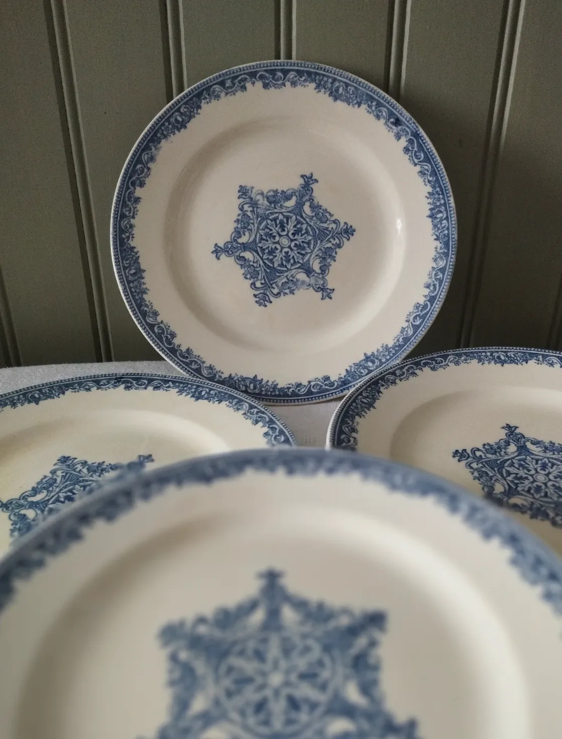 6 dessert plates ironstone J. Vieillard Bordeaux "Garland"