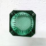 Green glass ashtray