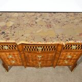 Rosewood and Mahogany chest of drawers, Louis XV / Louis XVI Transition style – Late 19th century