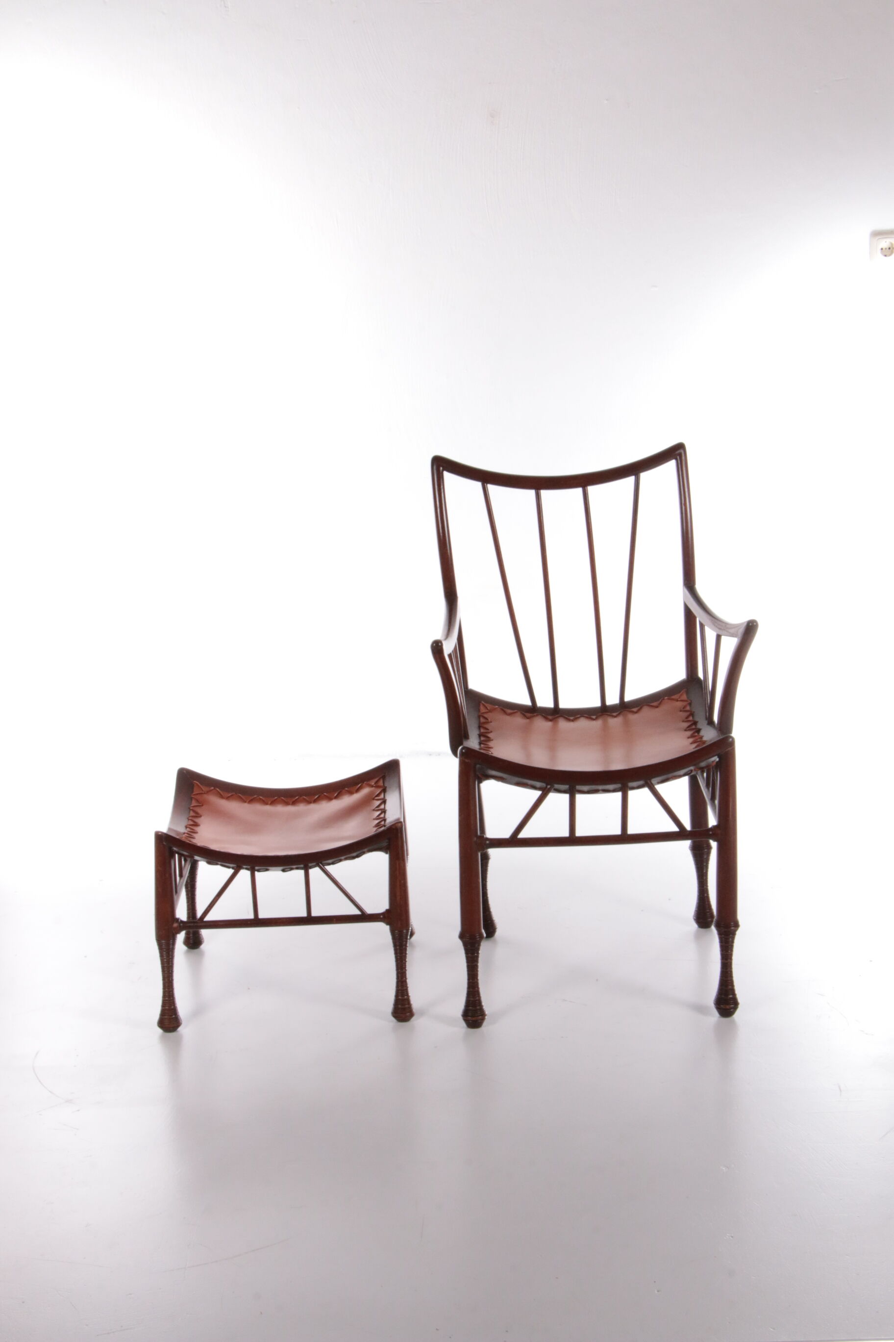 Liberty & Co Chair with footstool design by Thebe 1950