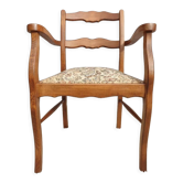 Fauteuil bridge de bureau assise tapisserie vintage 1950
