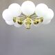1 of 2 large splendid Kaiser Sputnik chandeliers with opal globes, Germany, 1970s