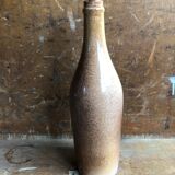 Ancienne Bouteille Grès Marron Beige + Bouchon Vintage