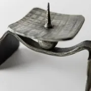 Vintage brutalist iron candlestick from the 1970s.