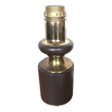 Old vintage golden & brown metal lamp base