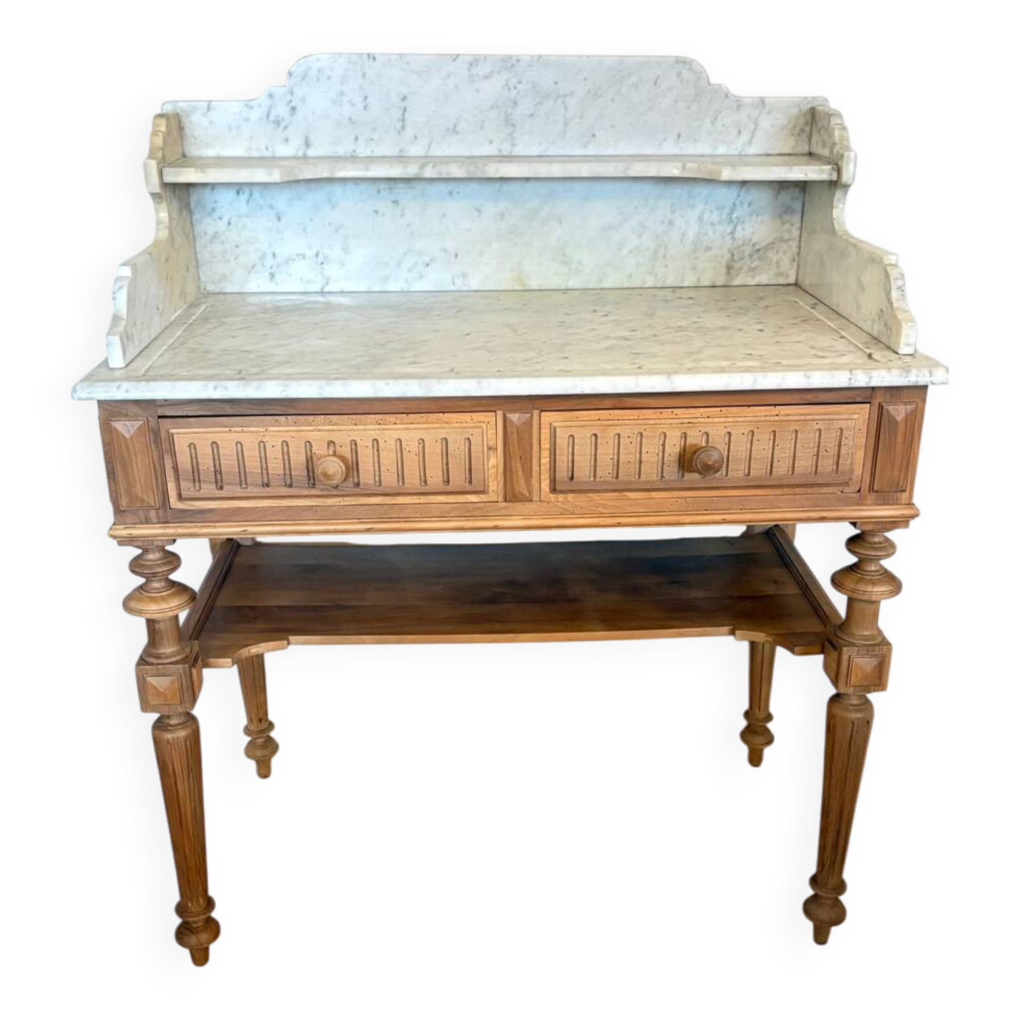 Console or dressing table in solid oak.