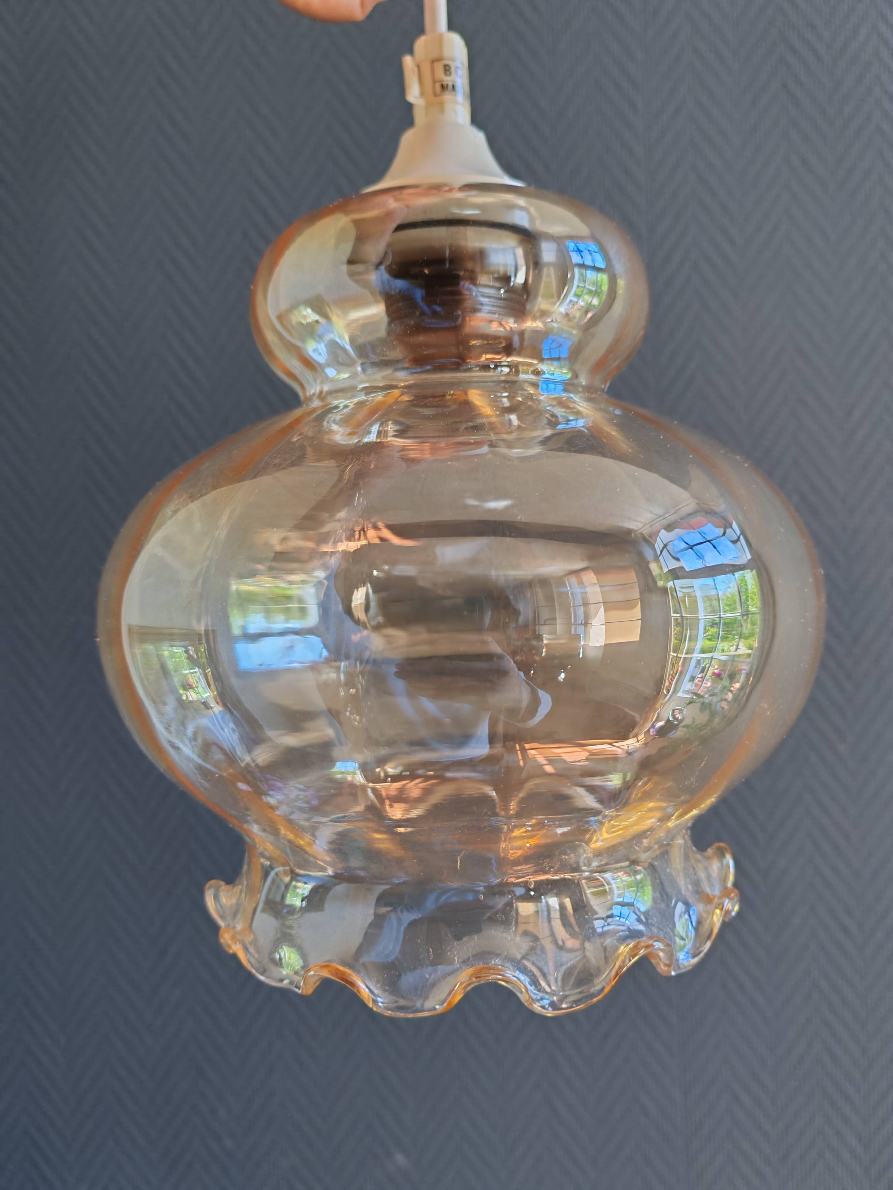 Suspension lustre en verre soufflé