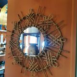 Miroir vintage en rotin