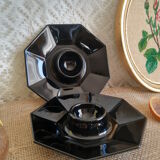 Set of 2 black octagonal egg cups