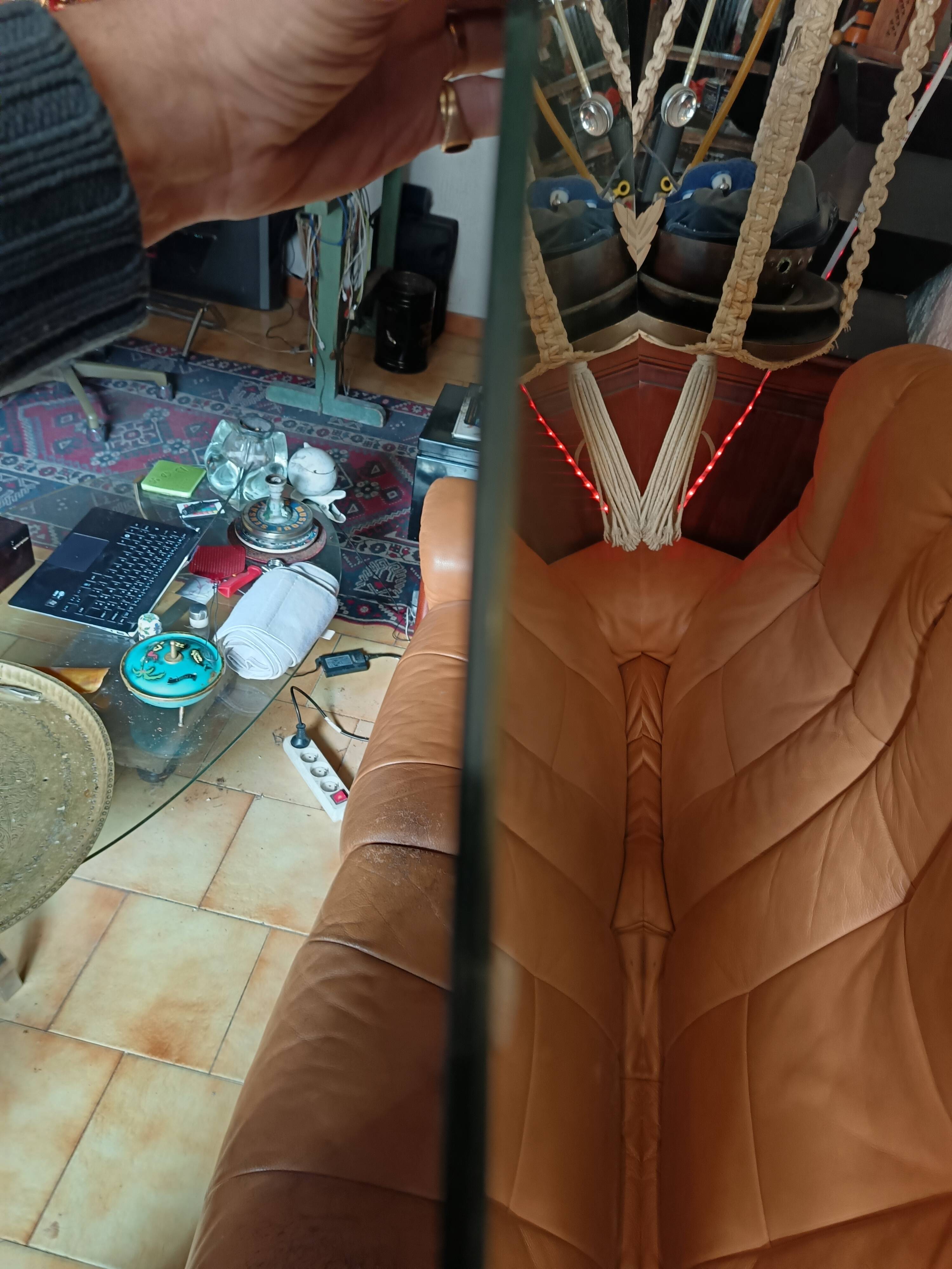 Italian round wall mirror from the 1960s.