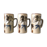 Lot de 3 mugs en grès décor bambou