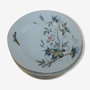 Set of twelve hollow porcelain plates