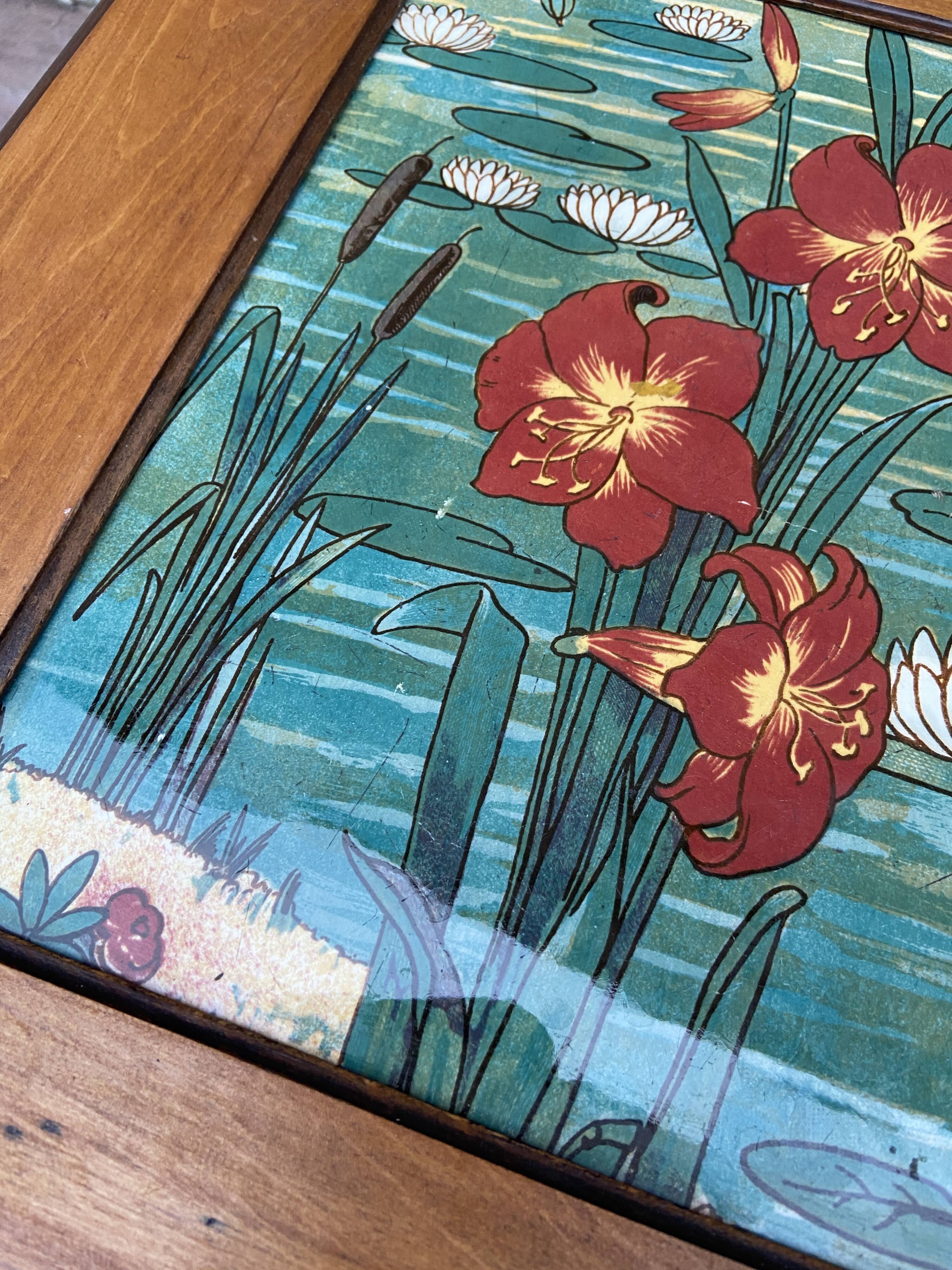 Side table jugendstil Art Nouveau wooden pedestal table 1910